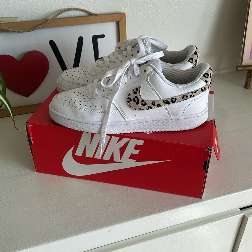 Nike with light leopard print